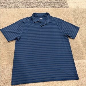 LG Men's Navy Blue Horizontal-Stripe Polo